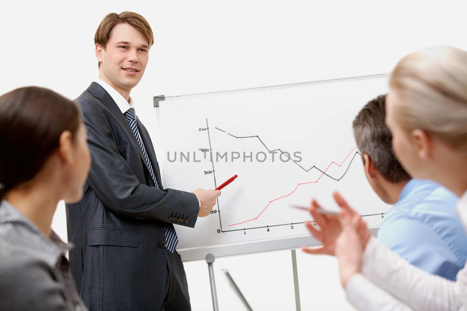 Image of presenter showing his project