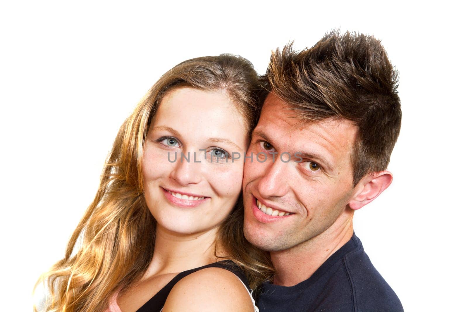 Portrait of a beautiful young happy smiling couple