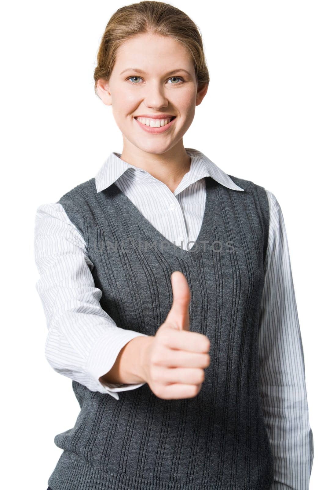 Portrait of confident business womans give the thumb's up sign