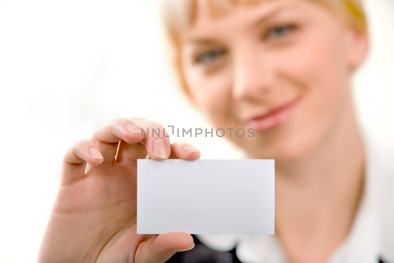 Close-up of  professionals white business card