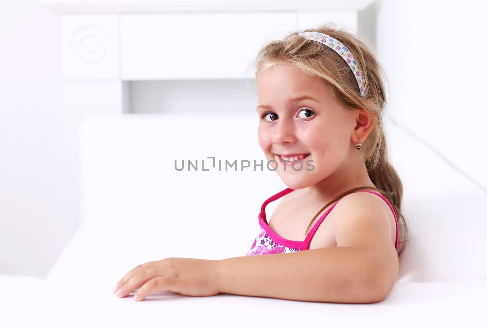 Portrait of cute girl smiling