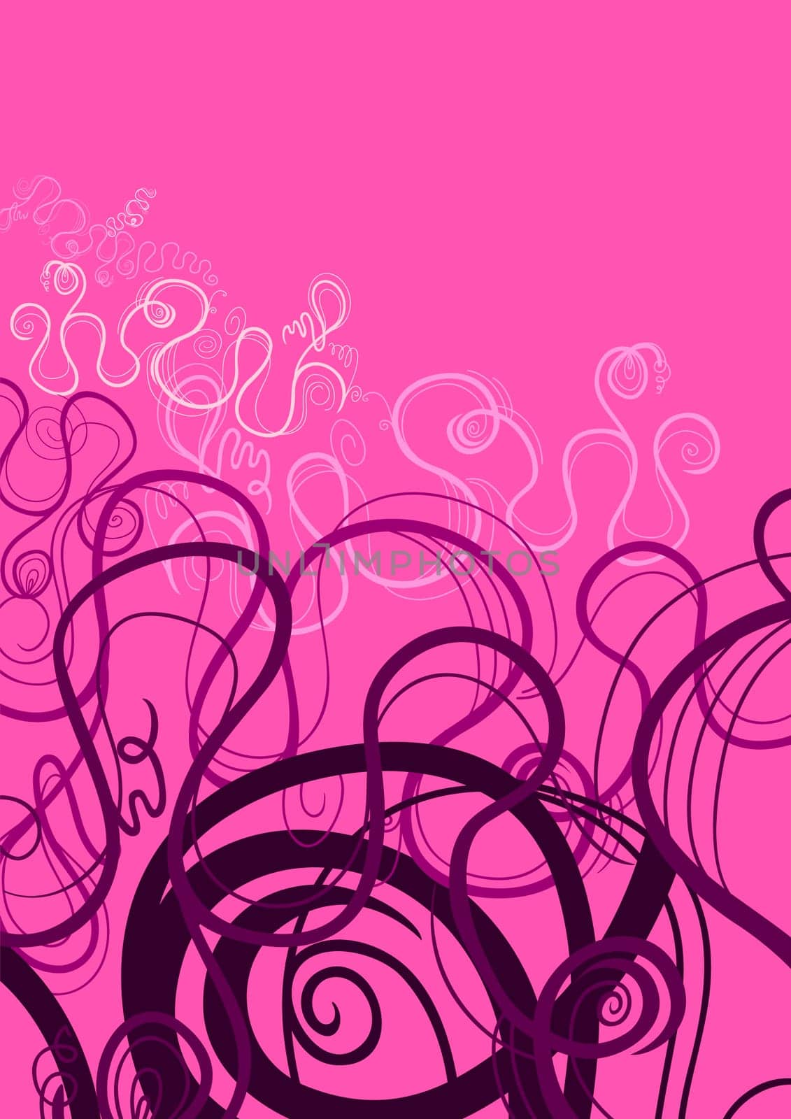 Design Illustration of Pink and Purple Abstract Swirl Ornament
