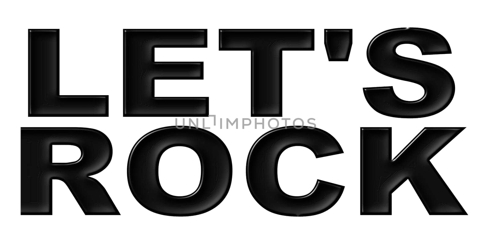 Illustration for your concerts and website with big, black letters LET'S ROCK