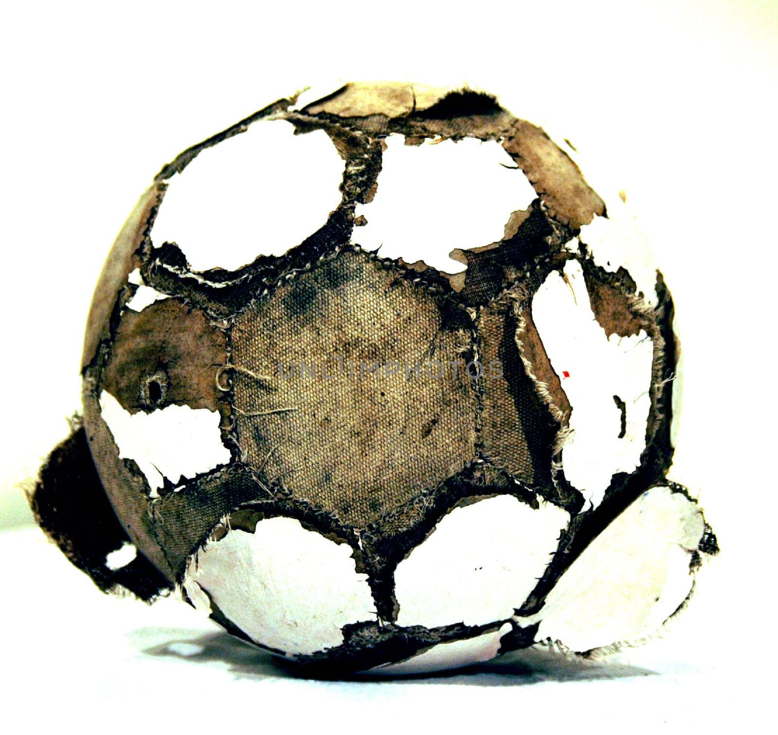Old, used and damaged football for your presentation
