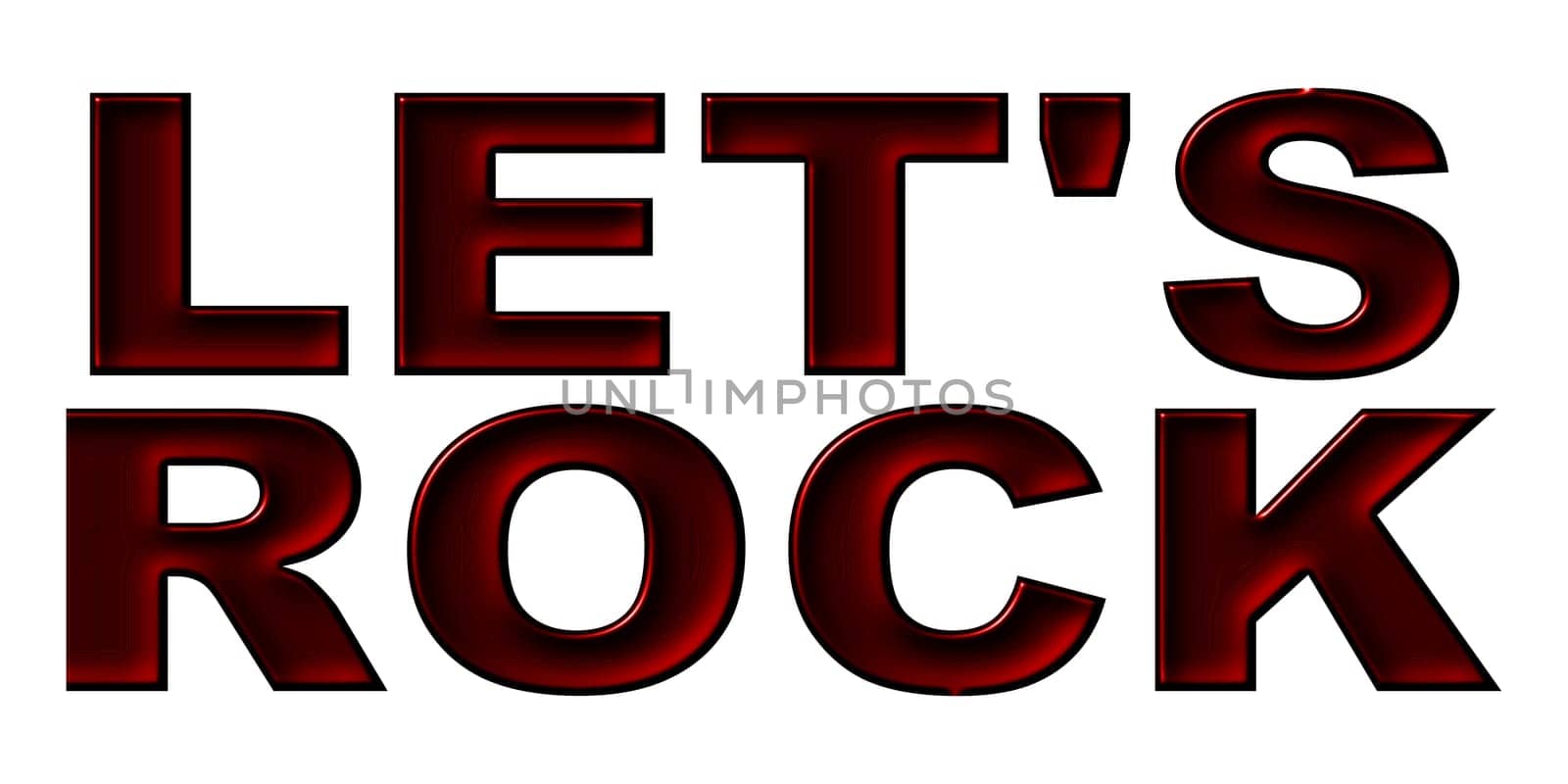 Illustration for your concerts and website with big, black letters LET'S ROCK