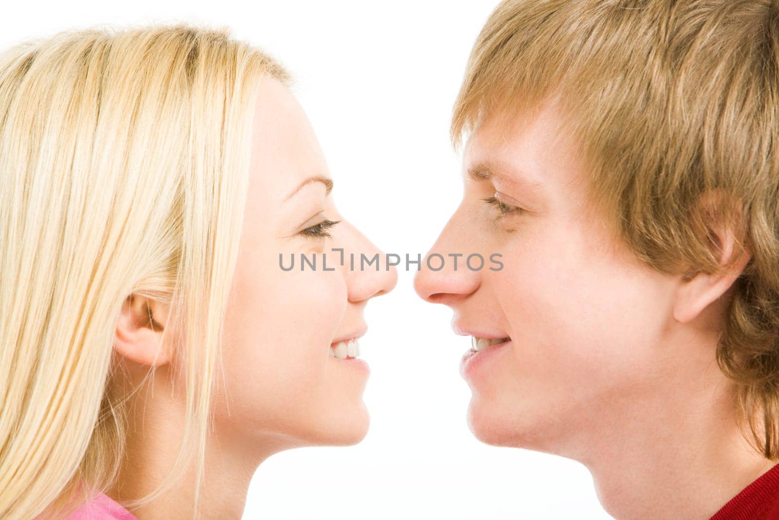 Loving couple looking at each other with affection