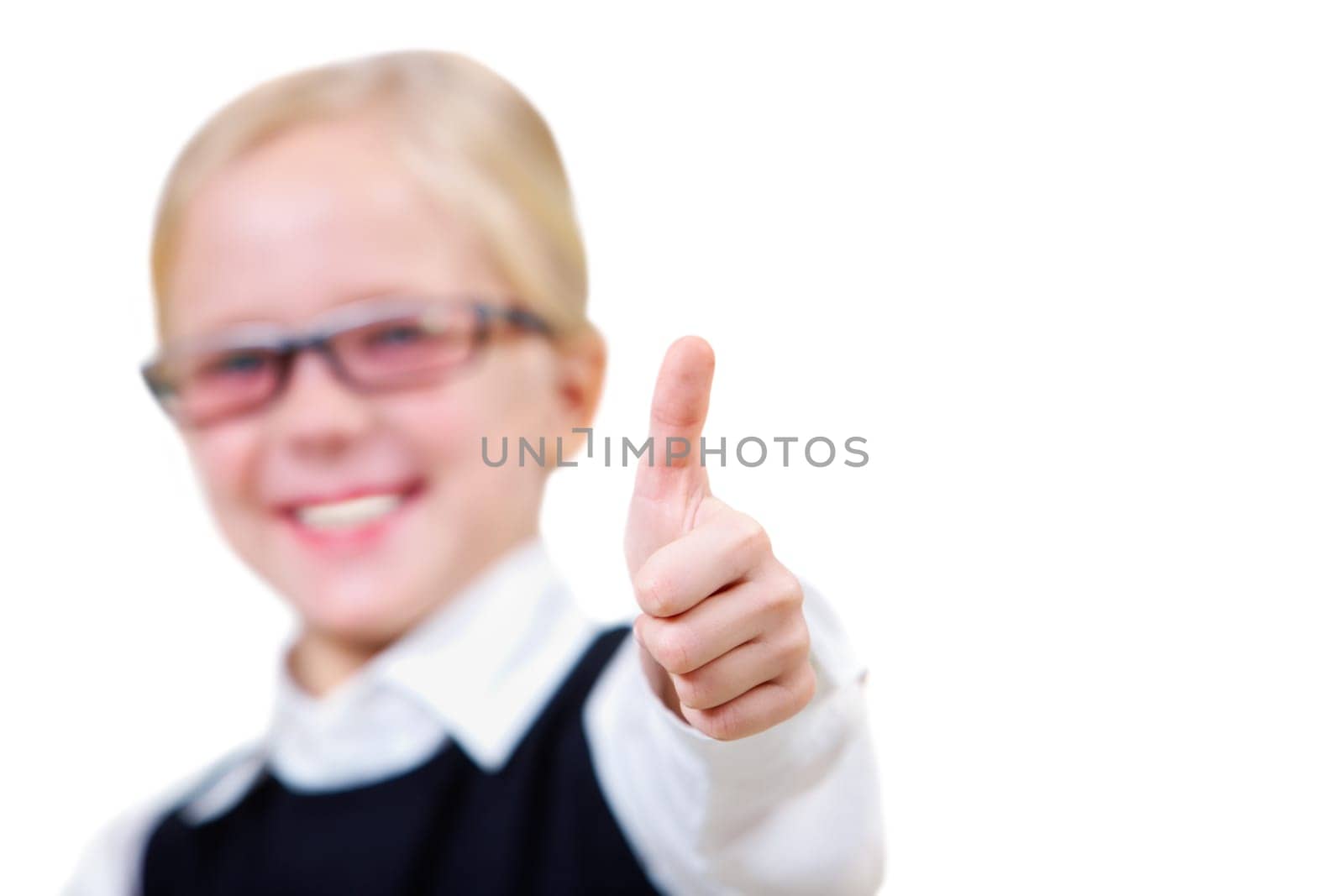 Image of childish hand showing thumb up