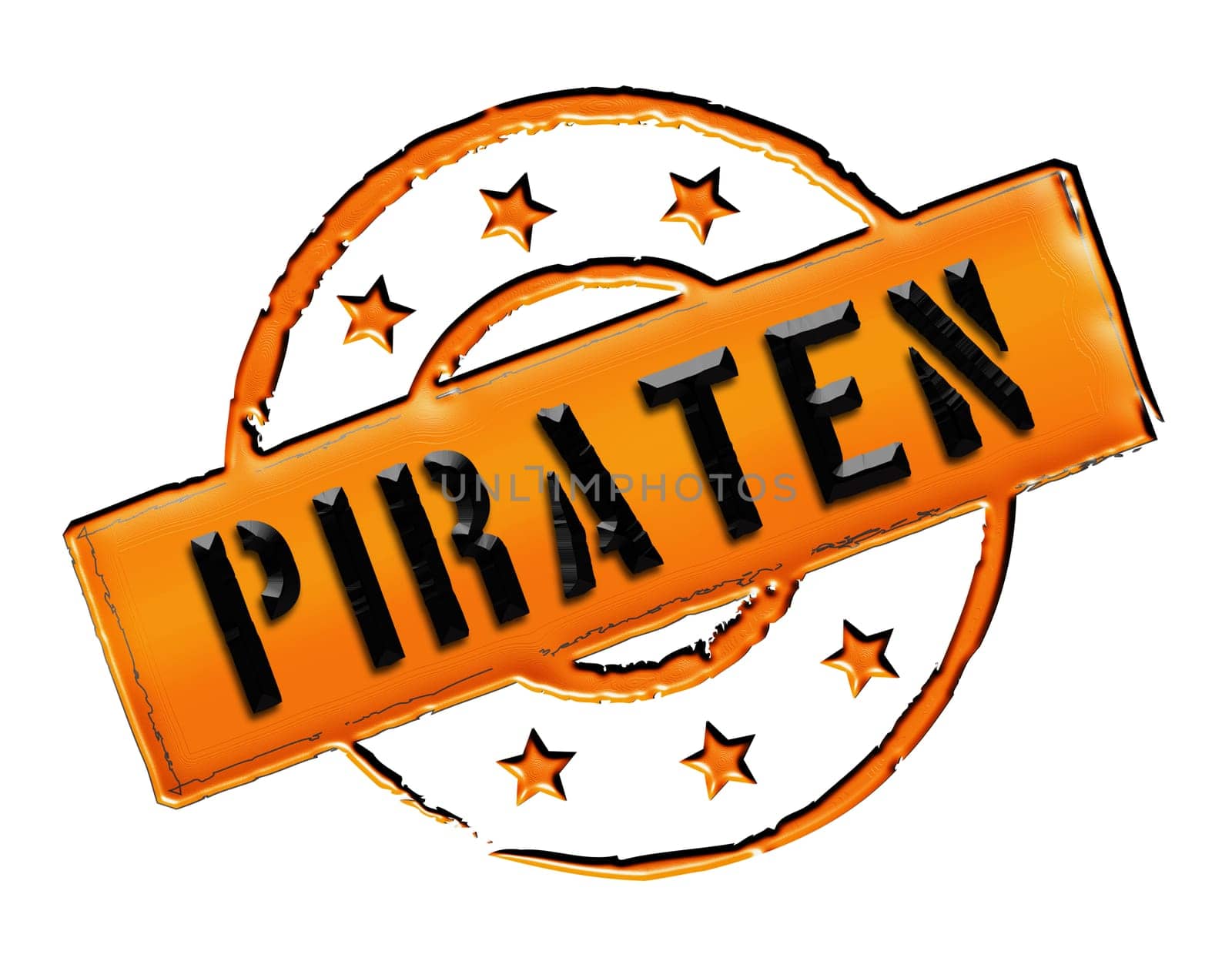 Sign and stamp for your presentation, for websites and many more named Piraten