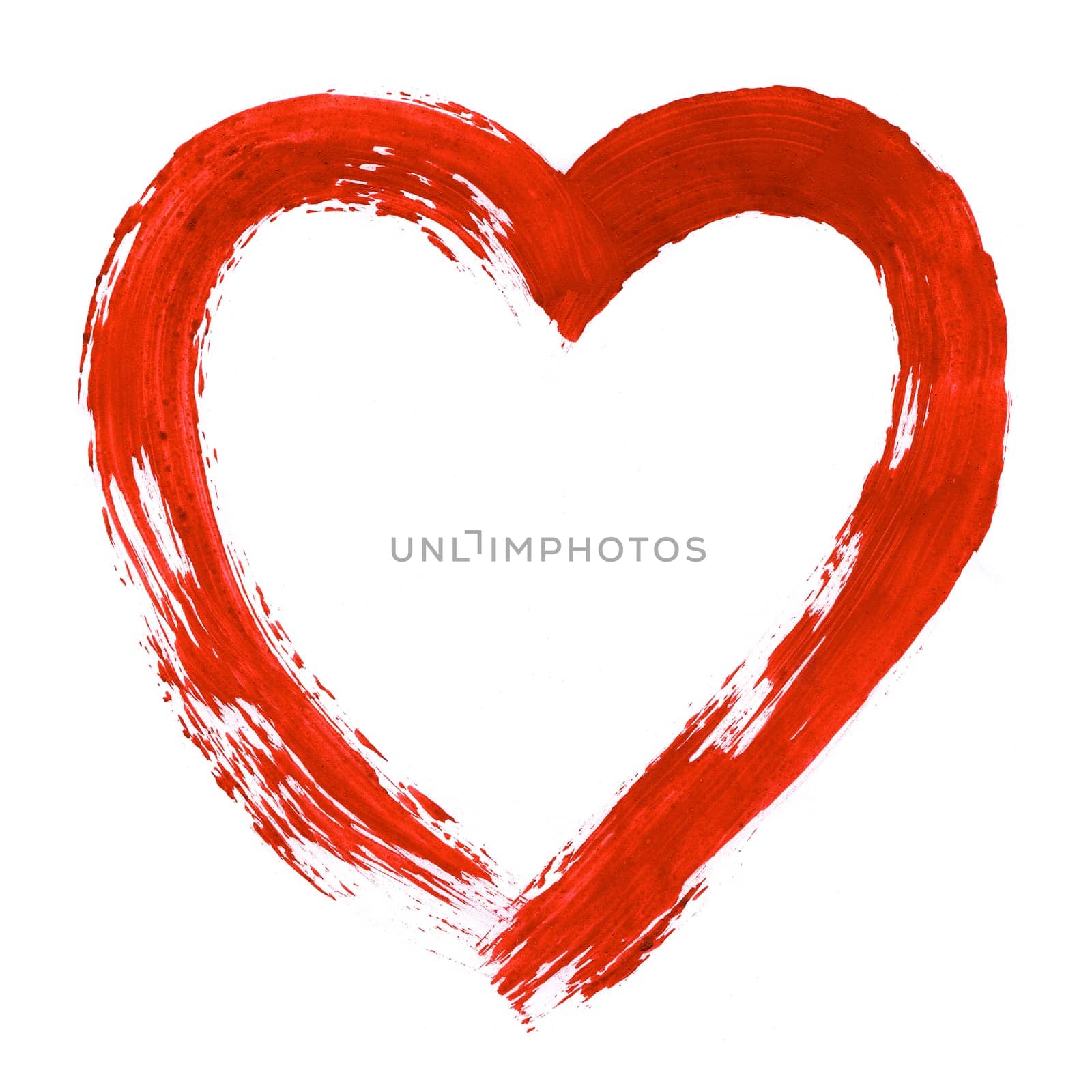 Image of heart painted on white sheet of paper