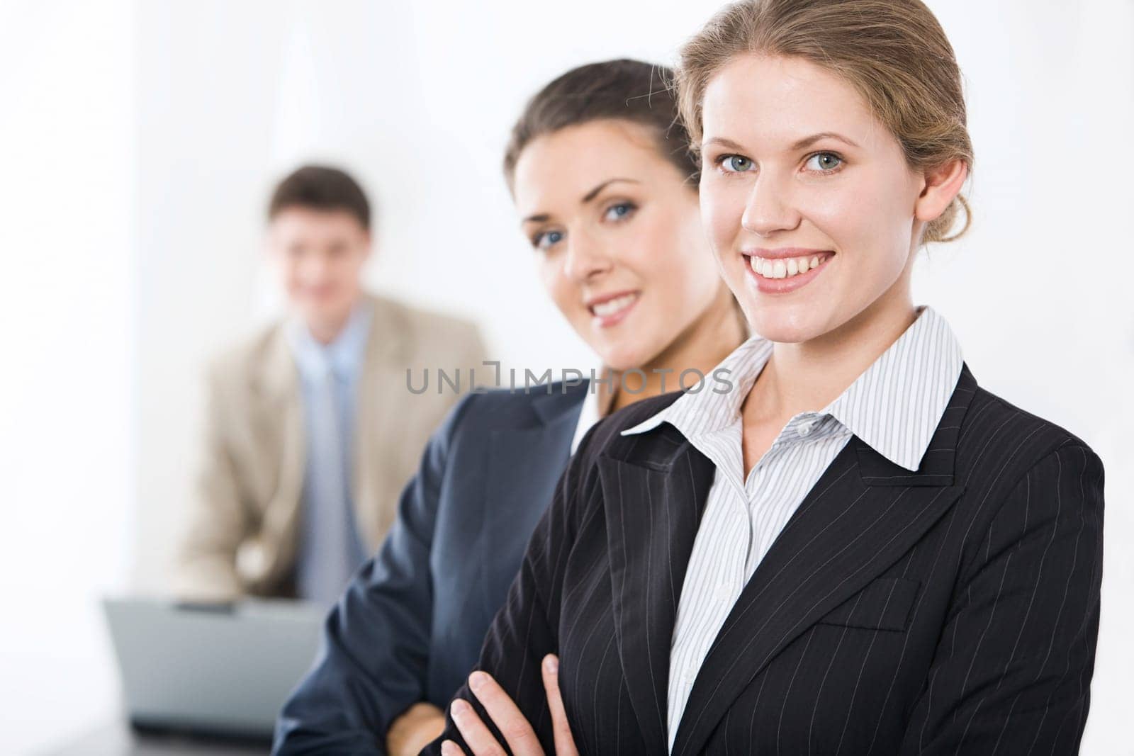 Portrait of successful business entrepreneurs on the background of man