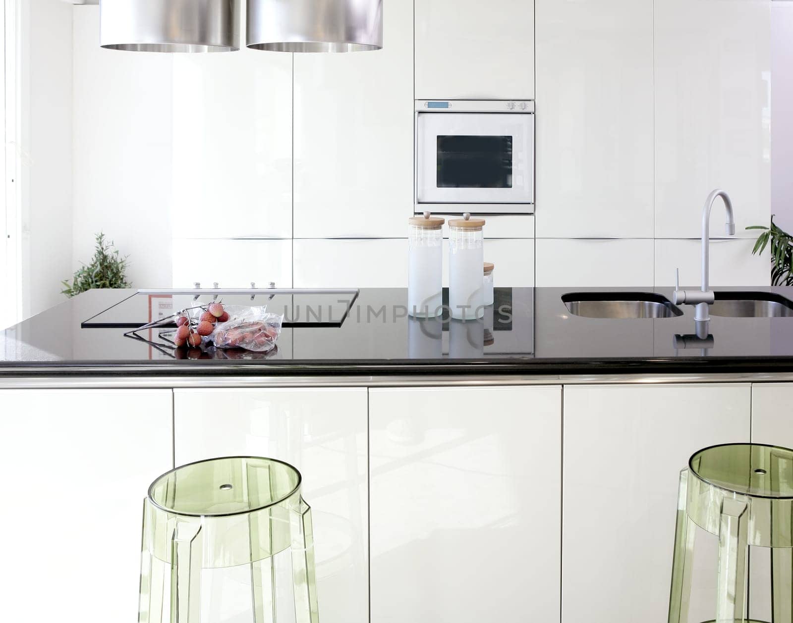 Modern white kitchen clean interior design deco architecture