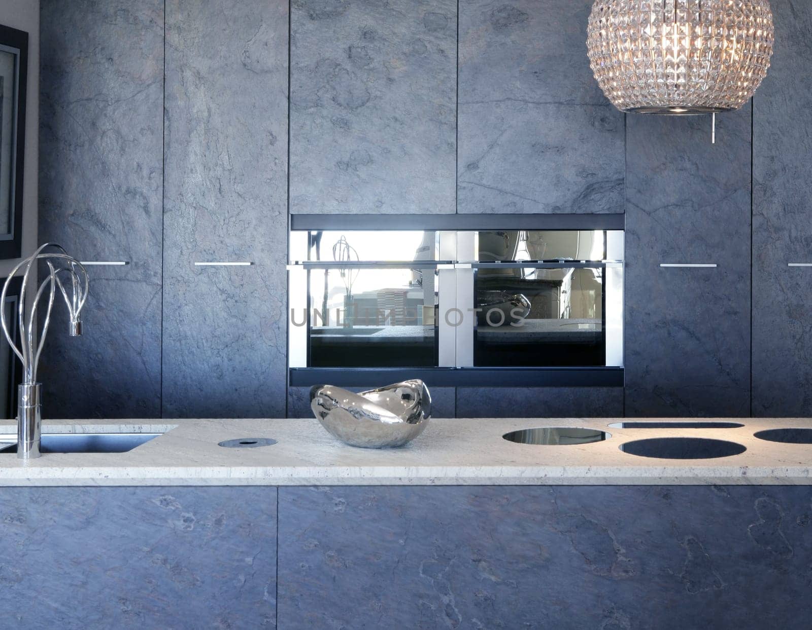 slate stone kitchen forniture marble bench integrated vitroceramic stove