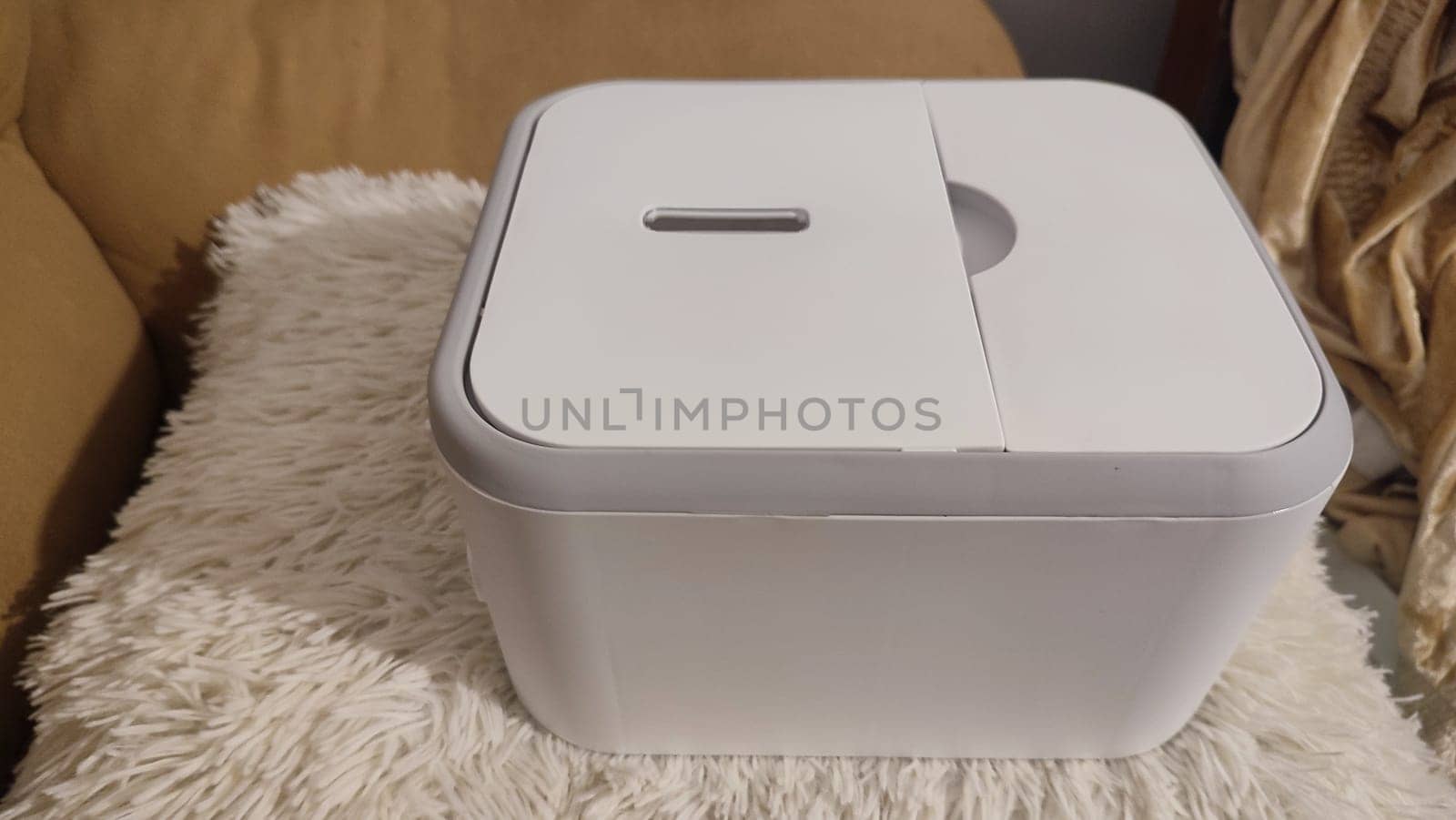 plastic white box for toilet paper, object. High quality photo