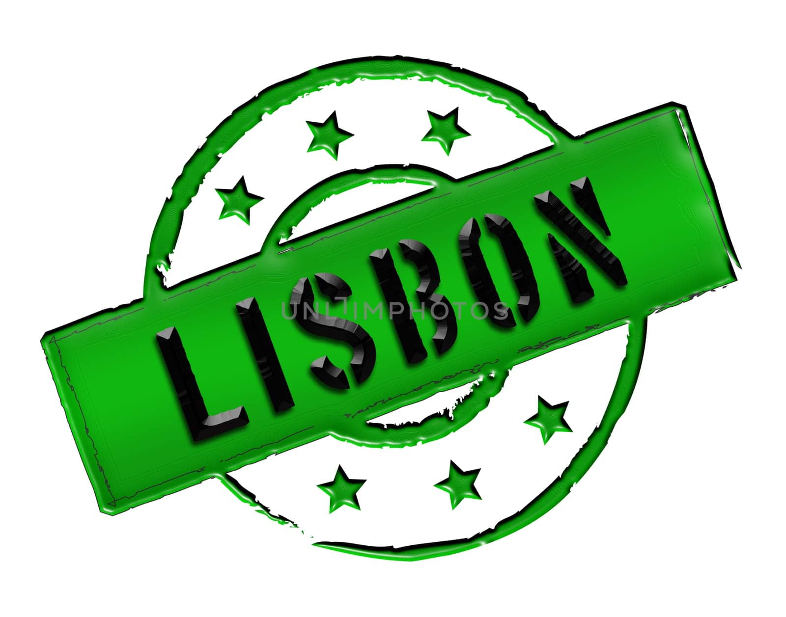 Sign and stamp for your presentation, for websites and many more named Lisbon