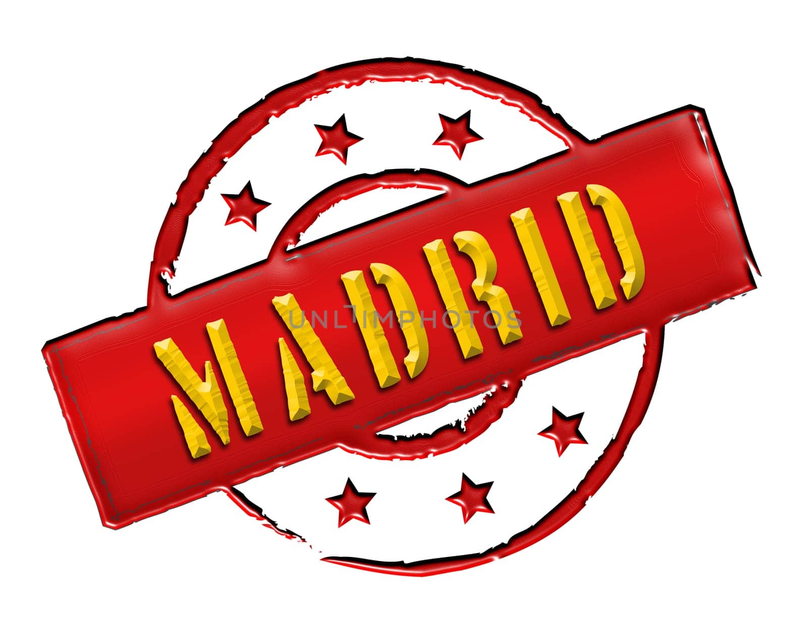 Sign and stamp for your presentation, for websites and many more named Madrid