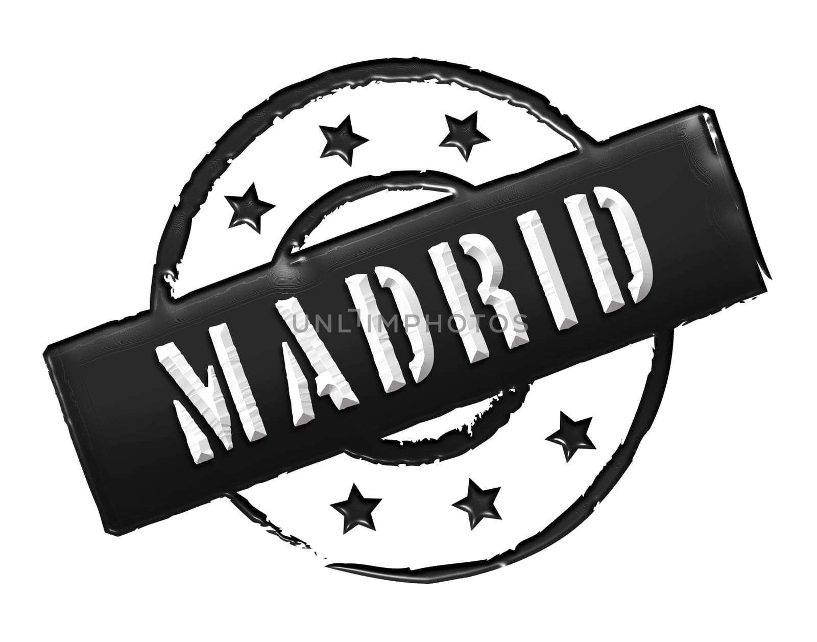 Sign and stamp for your presentation, for websites and many more named Madrid