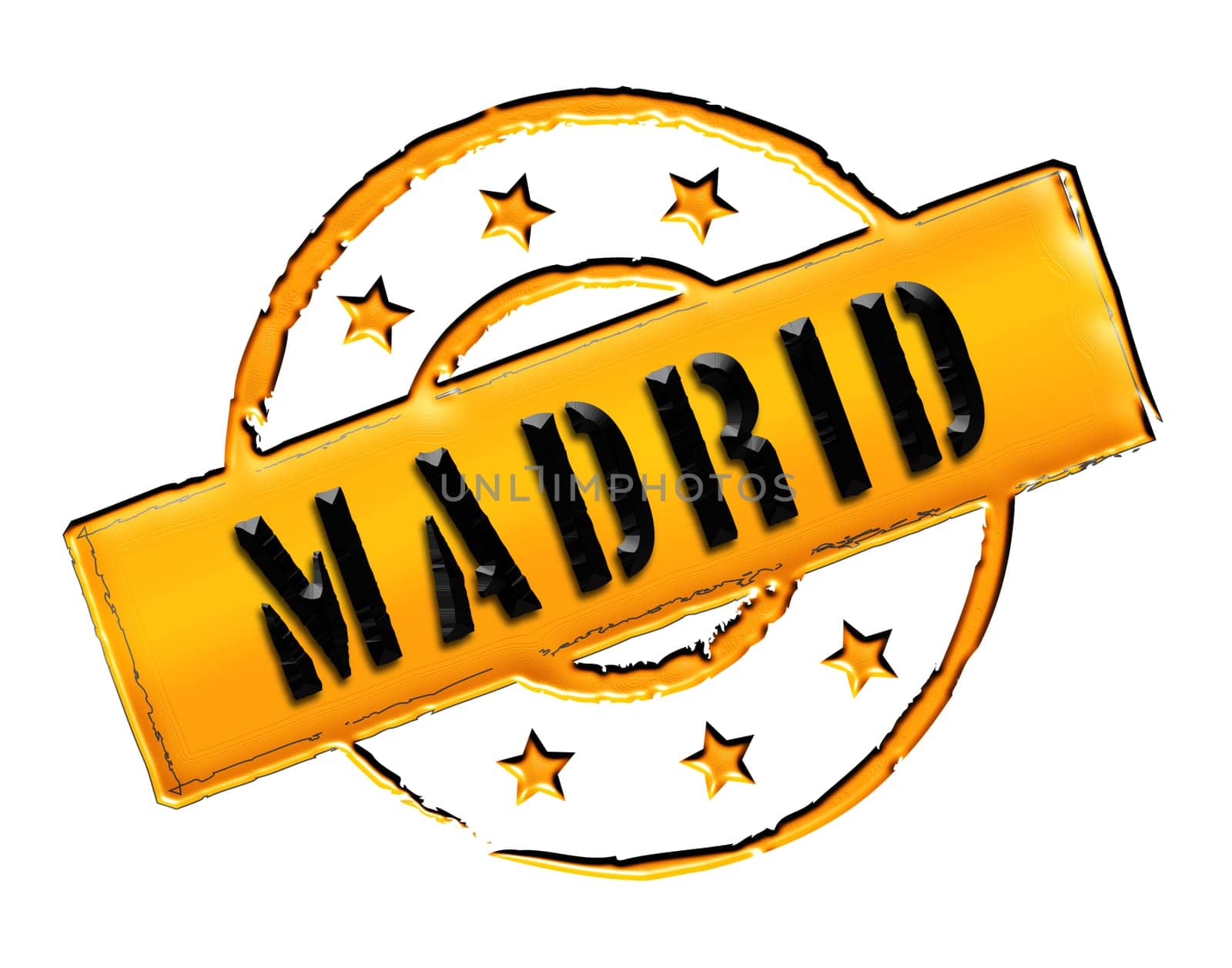 Sign and stamp for your presentation, for websites and many more named Madrid