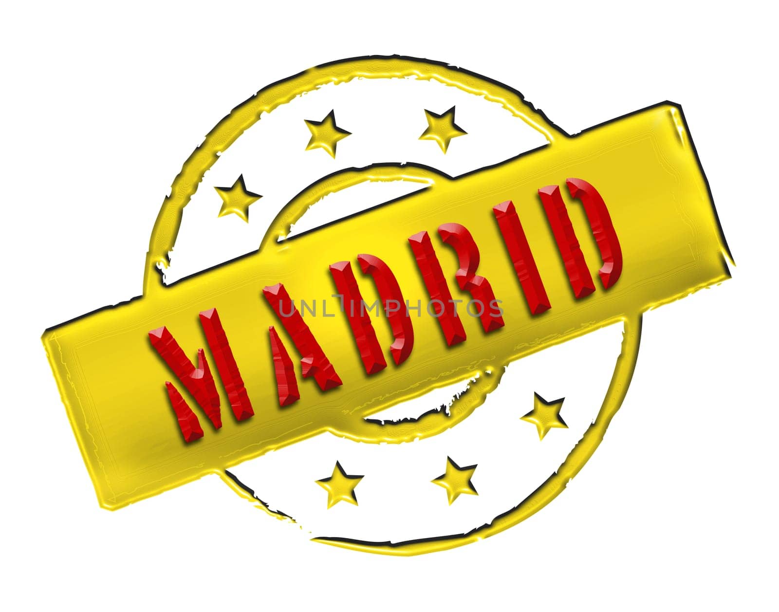 Sign and stamp for your presentation, for websites and many more named Madrid