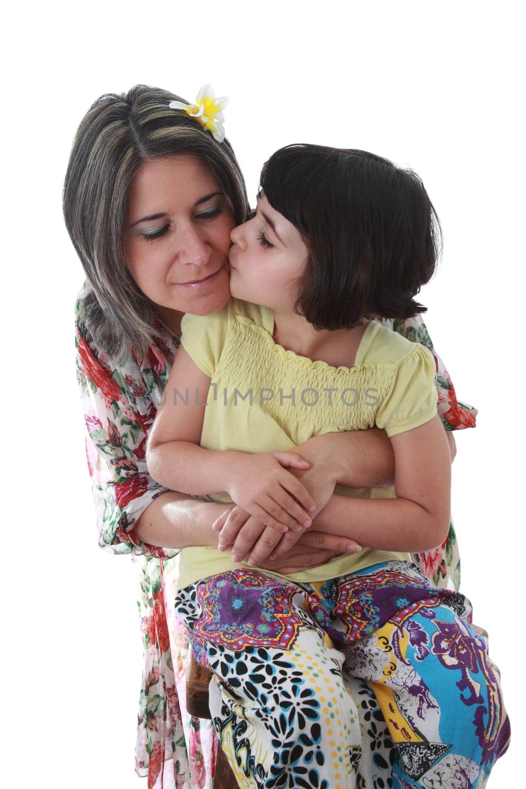 details of a girl who made ??a small kiss to his mom