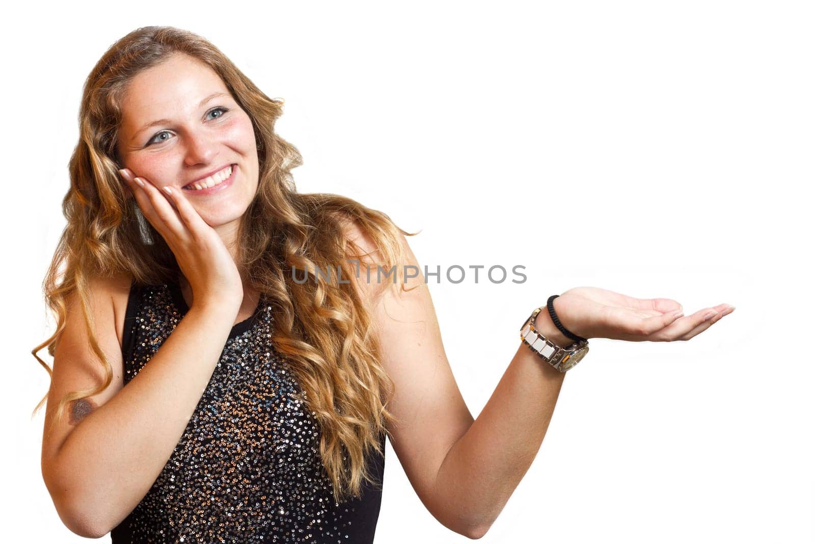 smiling girl isolated on white background