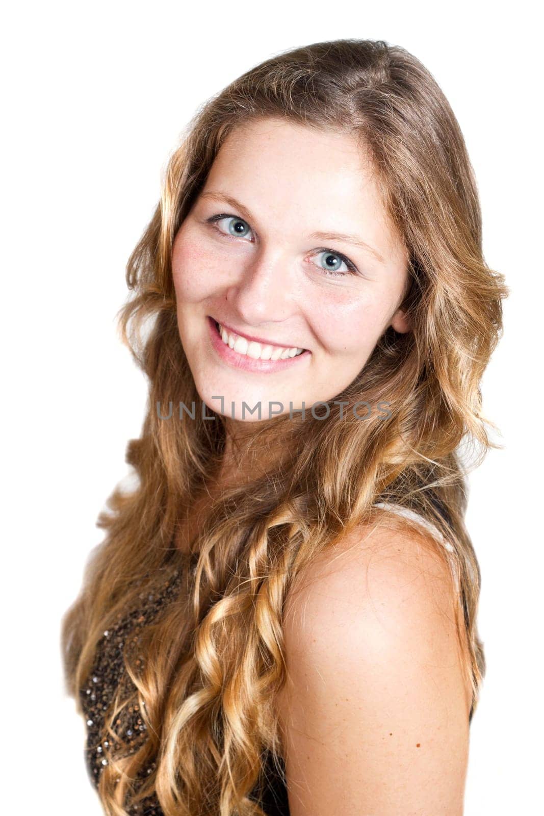 smiling girl isolated on white background
