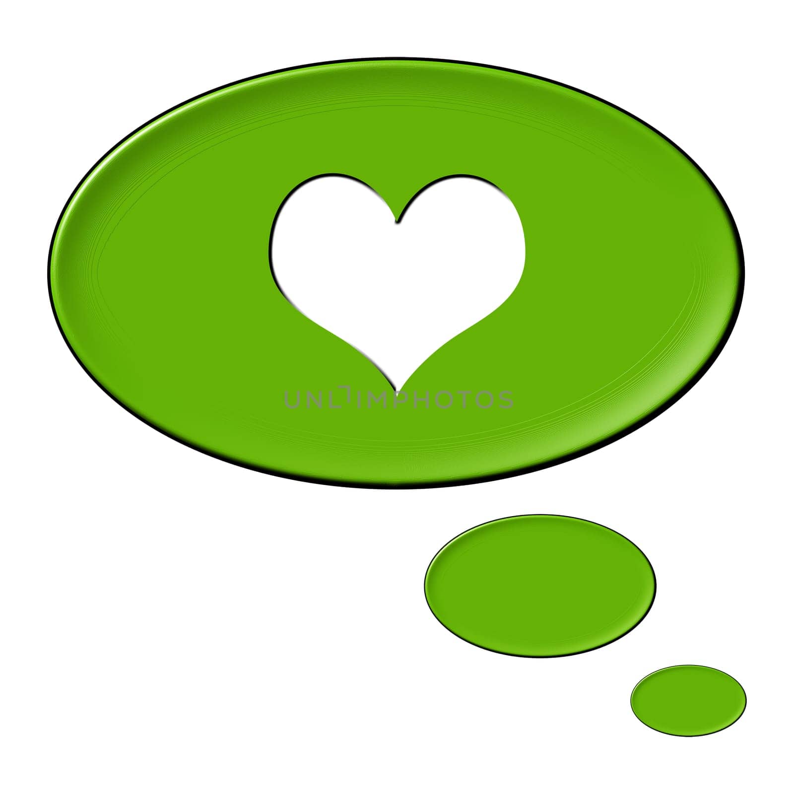 Thought balloon for your presentation with the message Heart