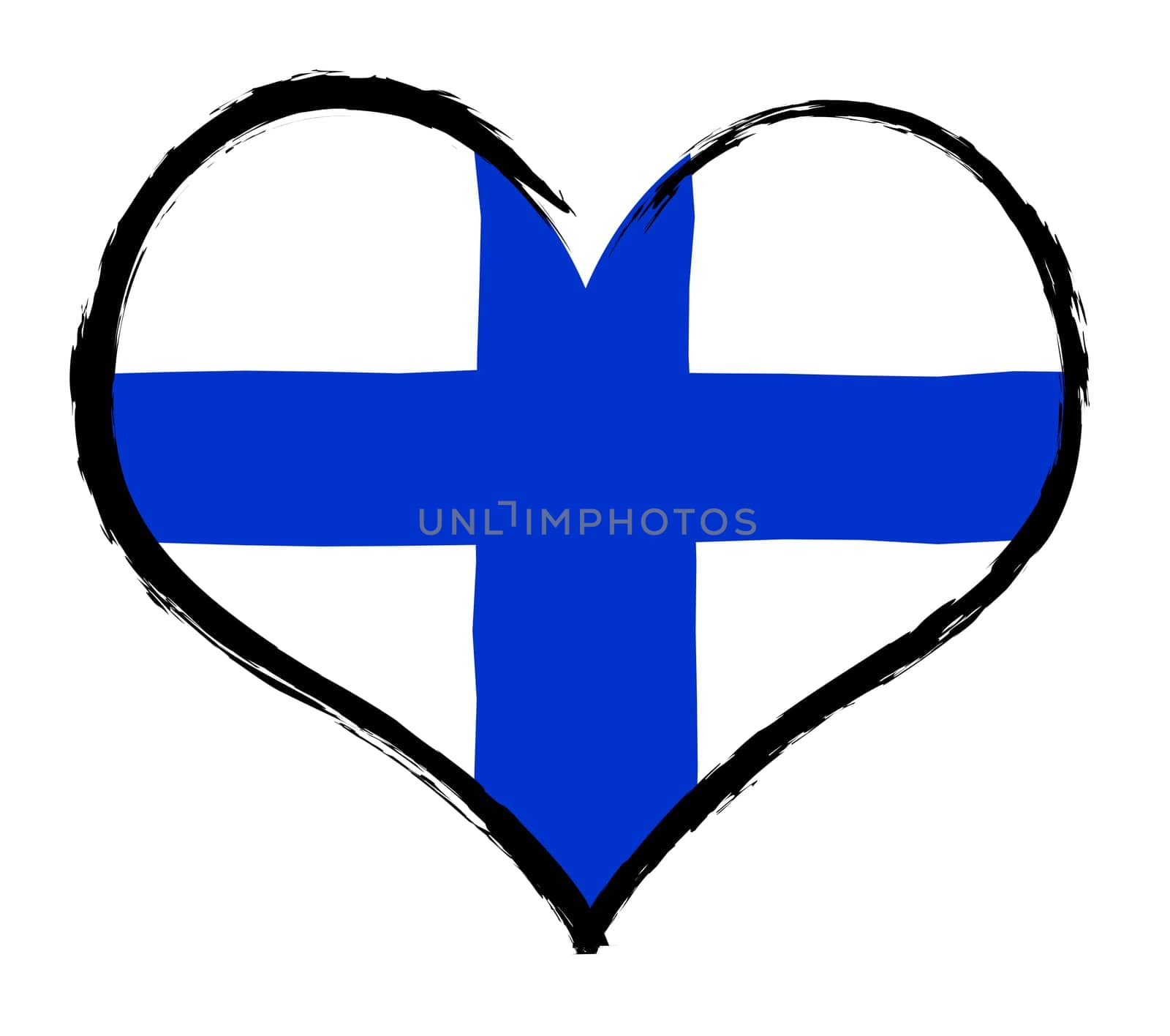 Finland - The beloved country as a symbolic representation as heart - Das geliebte Land als symbolische Darstellung als Herz