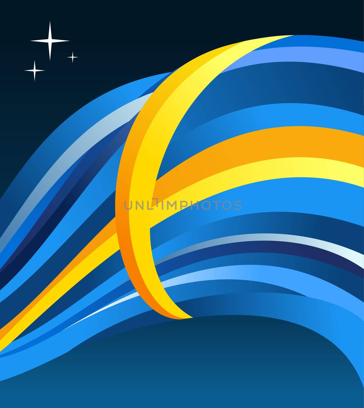 Sweden flag illustration fluttering on blue background. Vector file available.