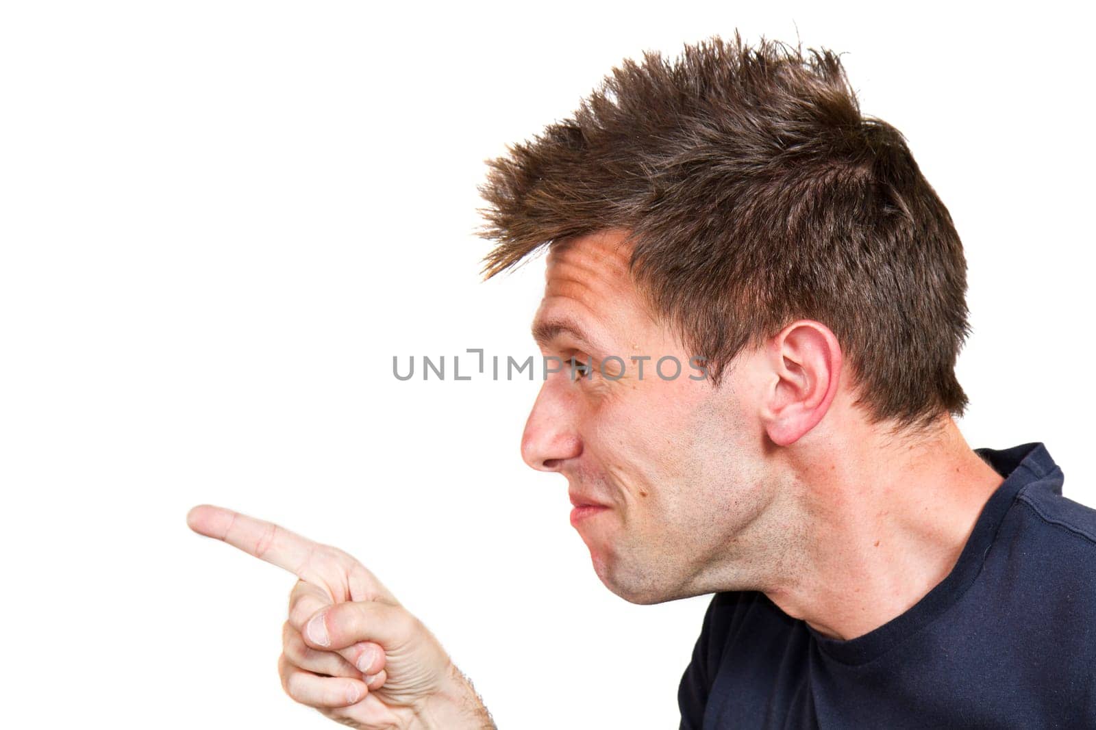 man  indicate something