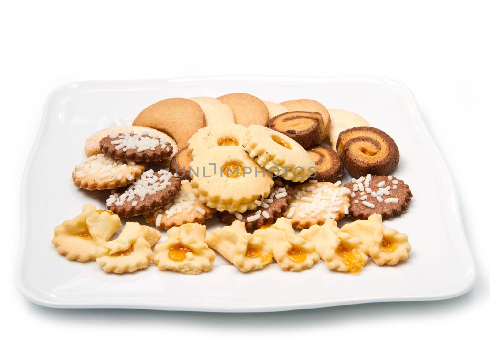 cookies of the various form on a white background