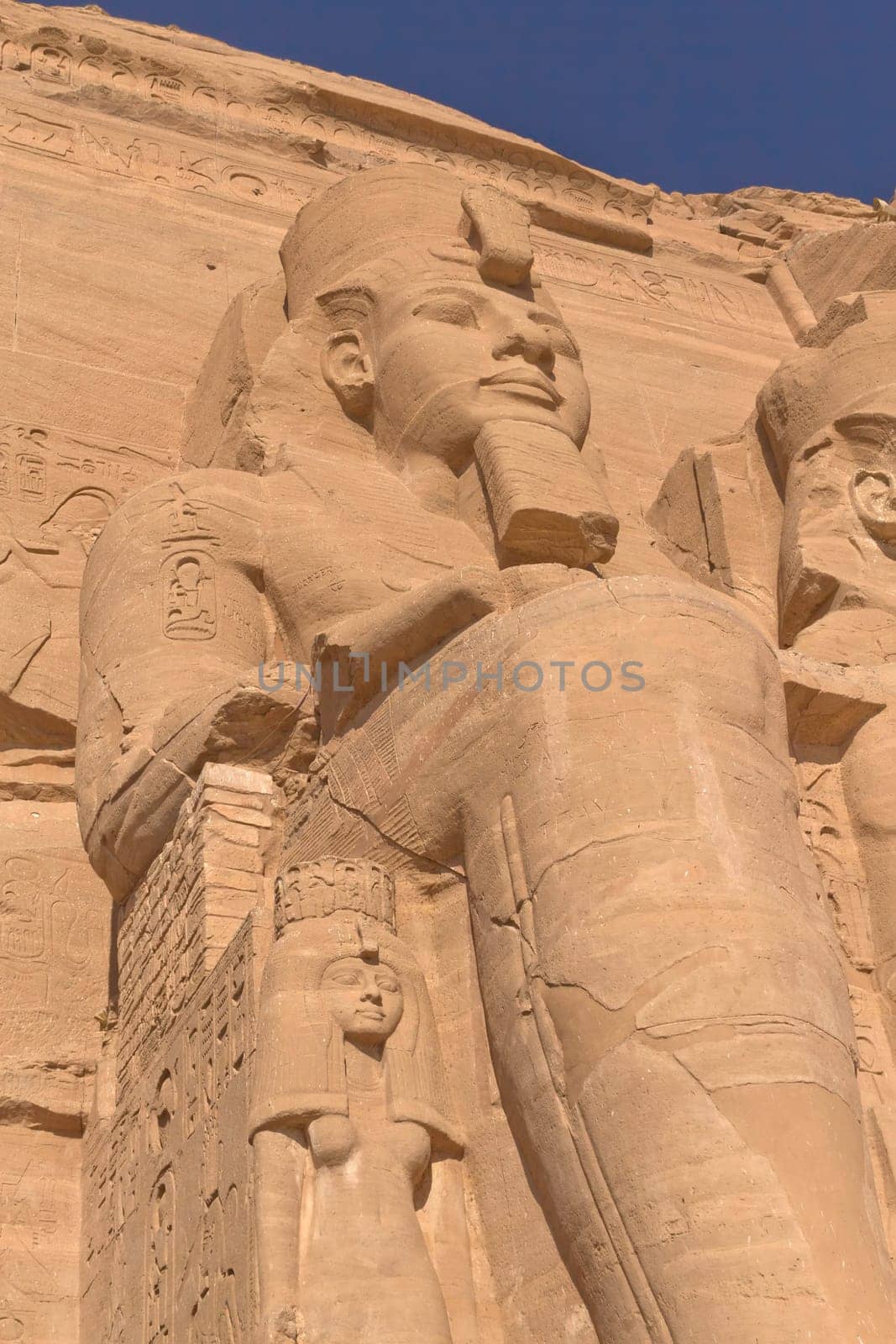 Sculpture of King Ramses II in Abu Simbel Temple (Egypt)