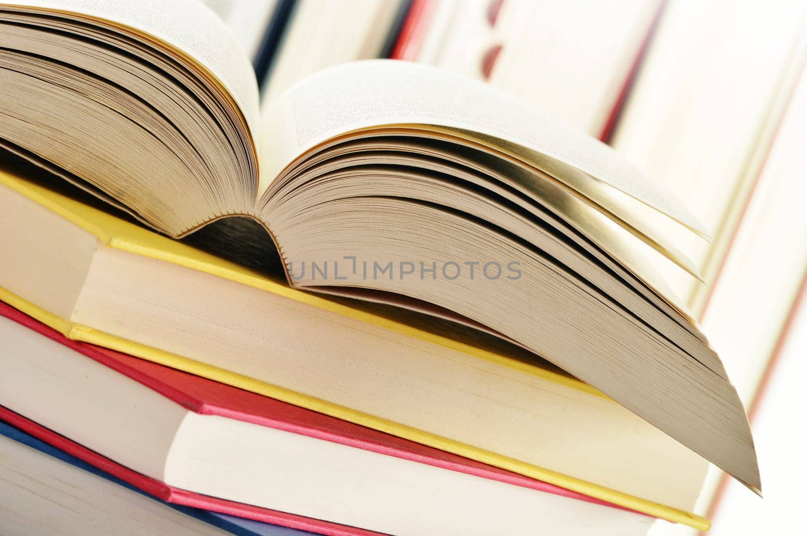 Composition with stack of books