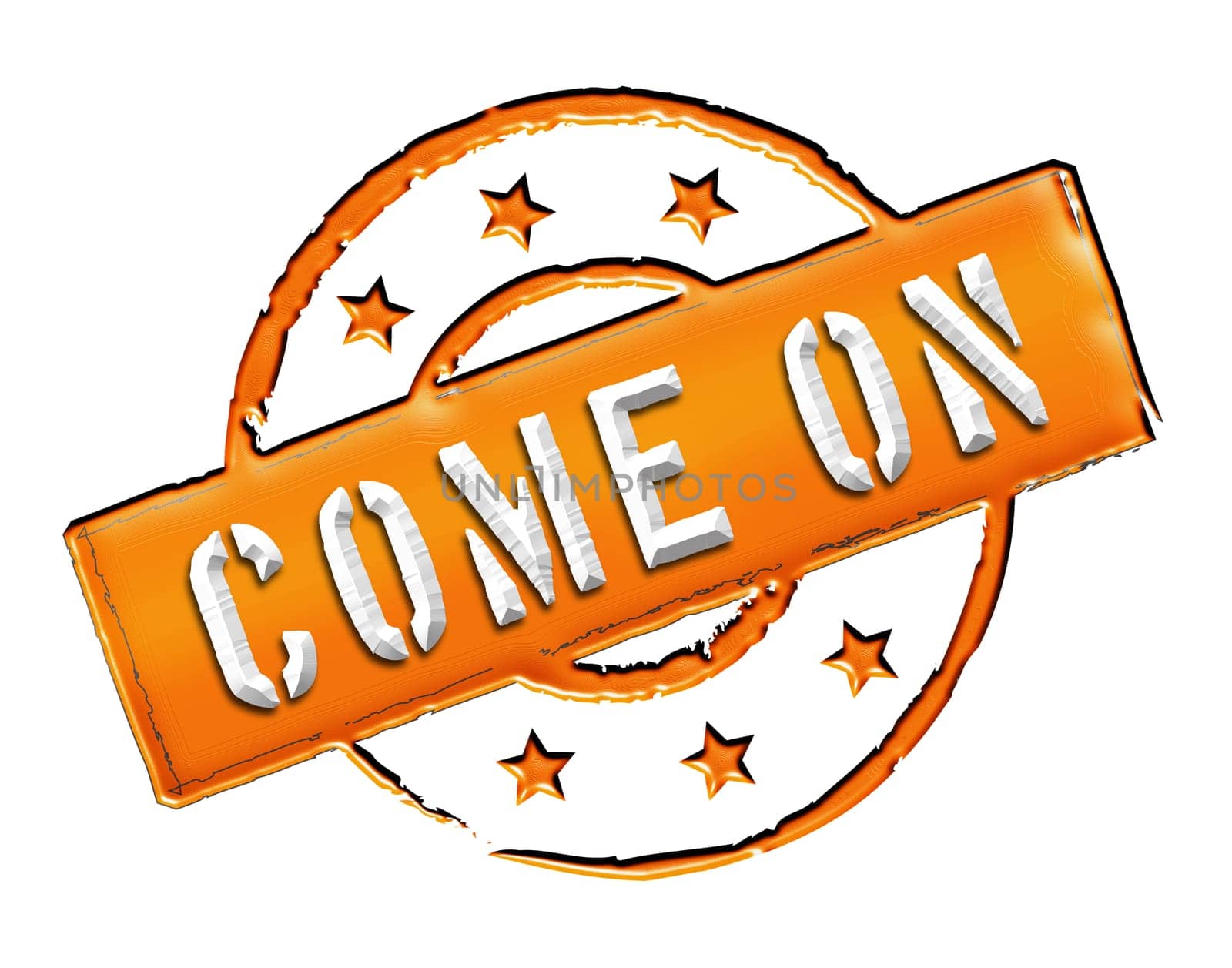 Sign and stamp for your presentation, for websites and many more named Come on