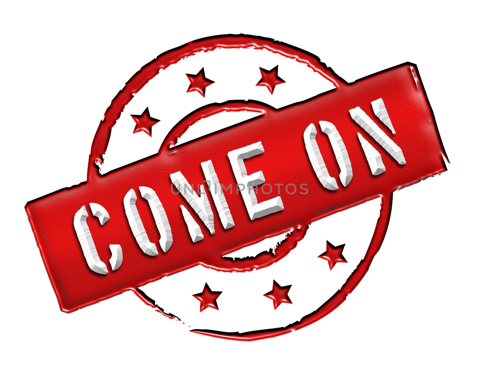 Sign and stamp for your presentation, for websites and many more named Come on