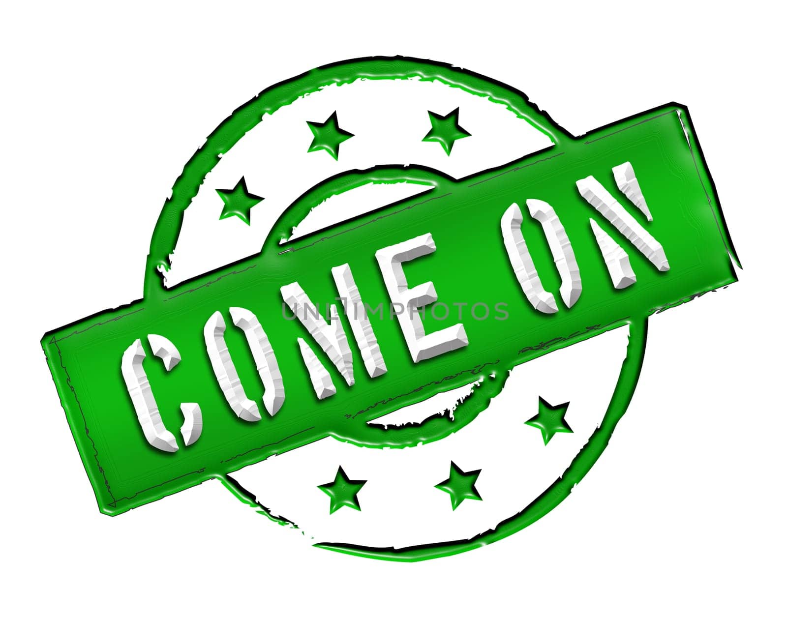 Sign and stamp for your presentation, for websites and many more named Come on