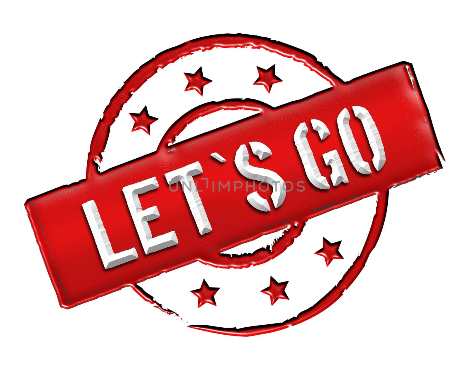 Sign and stamp for your presentation, for websites and many more named Let's go