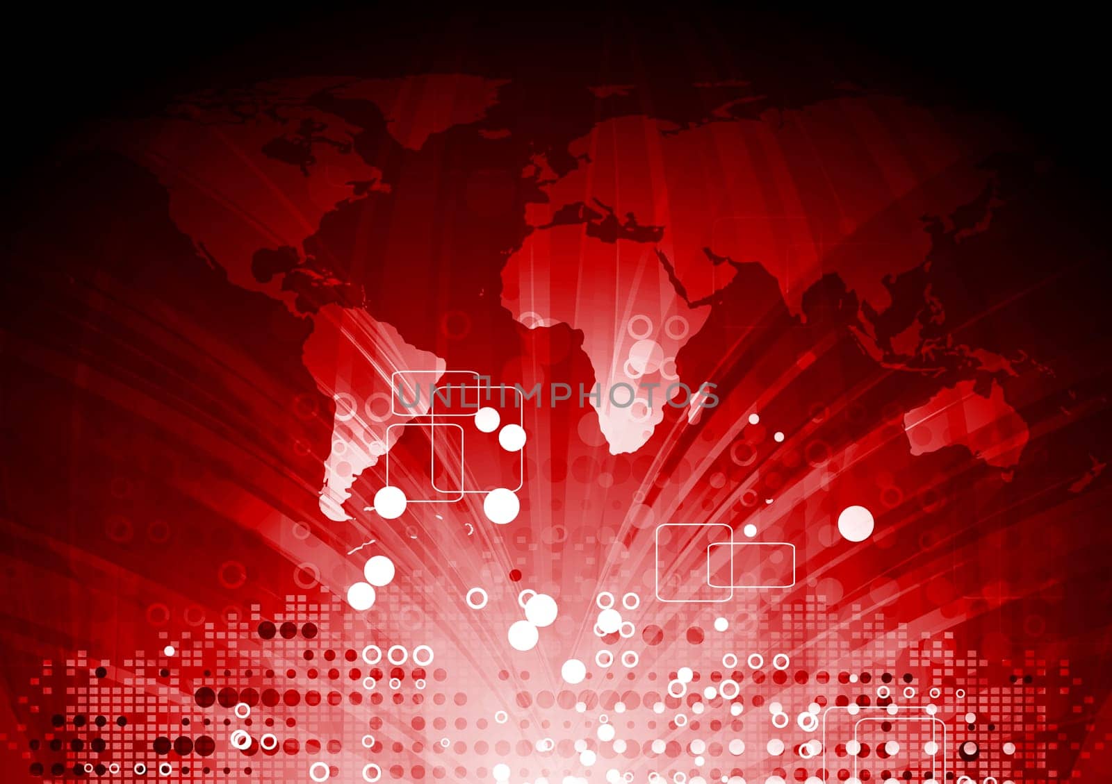Technical design with world map. Eps 10 vector
