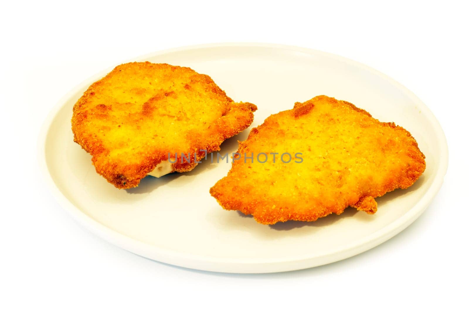 gourmet cordon blue, presented on a plate with white background