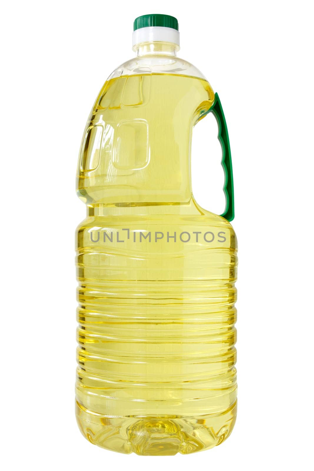Plastic bottle of cooking oil . Isolated  on white background