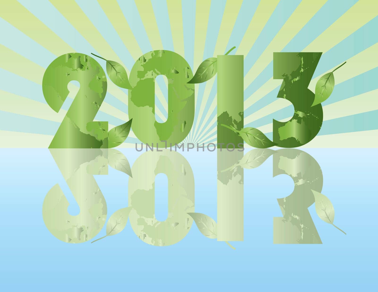 Go Green in the Year of 2013 with Planet Earth Pattern Illustration