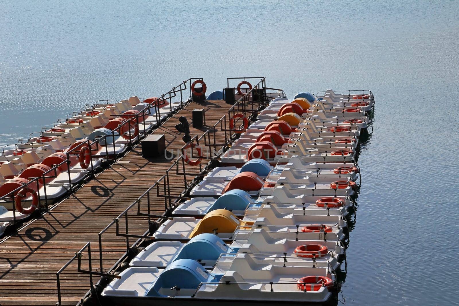 Pedal boats at Lago di Ledro in Italy