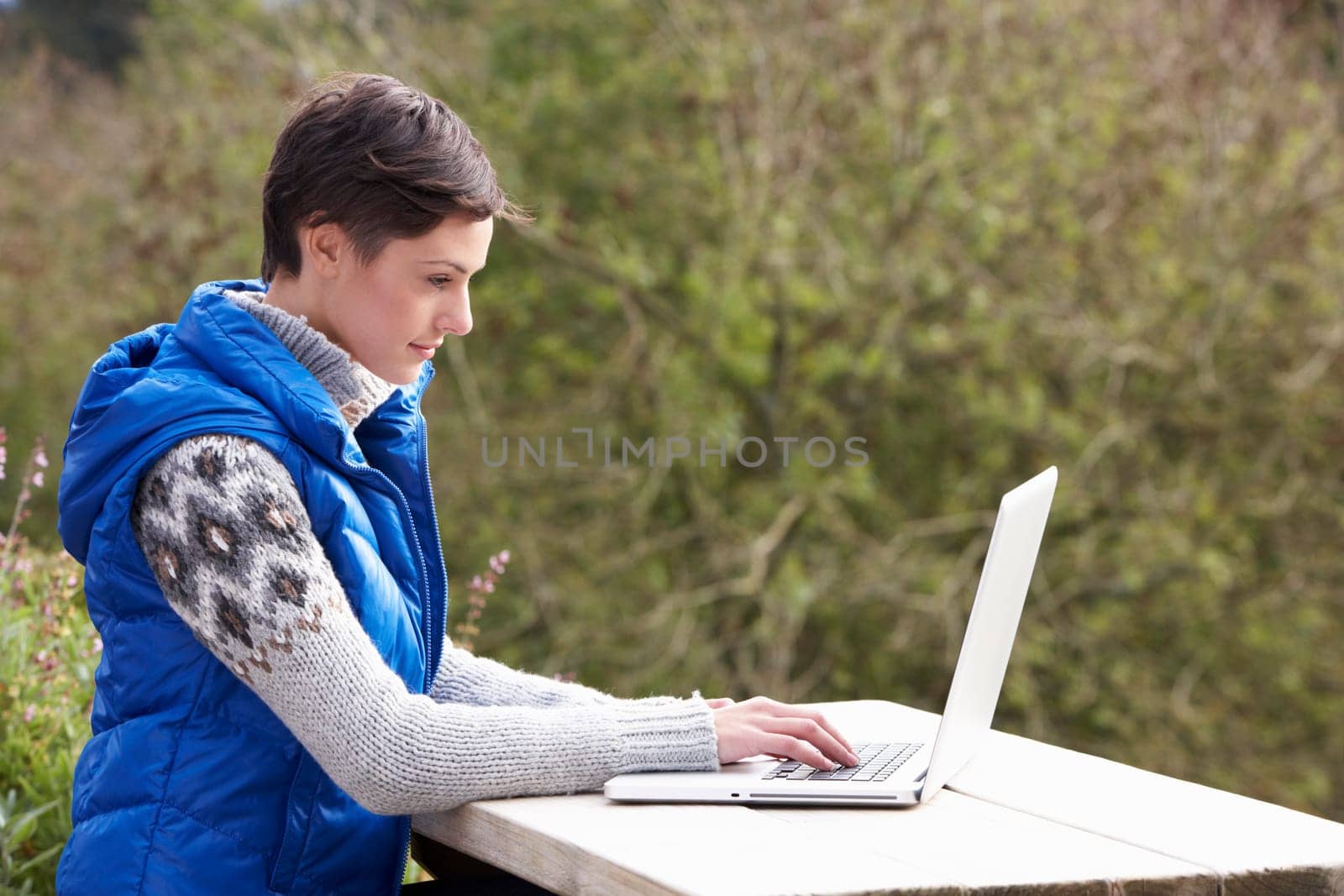 Young woman with laptop computer