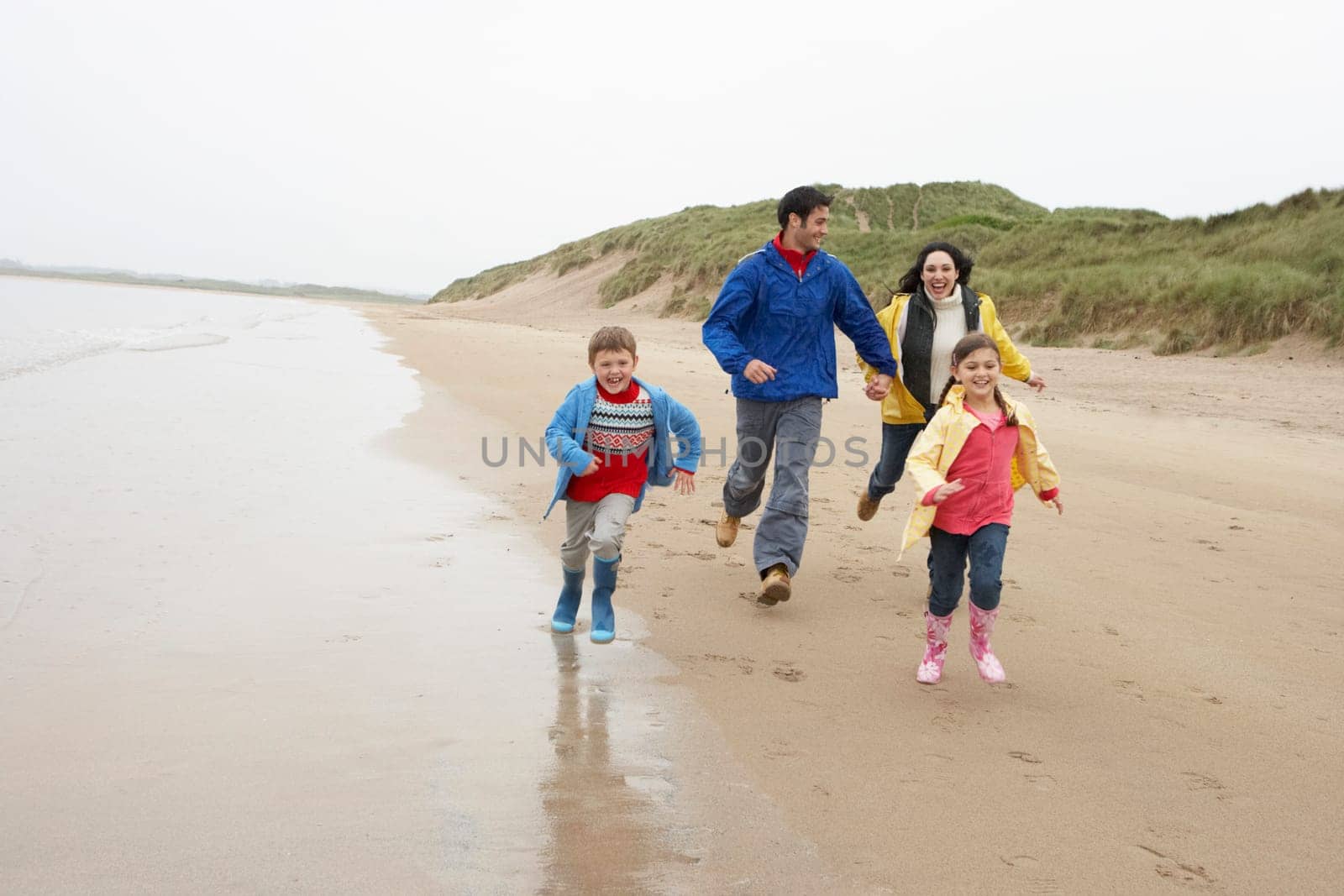 Happy family on beach