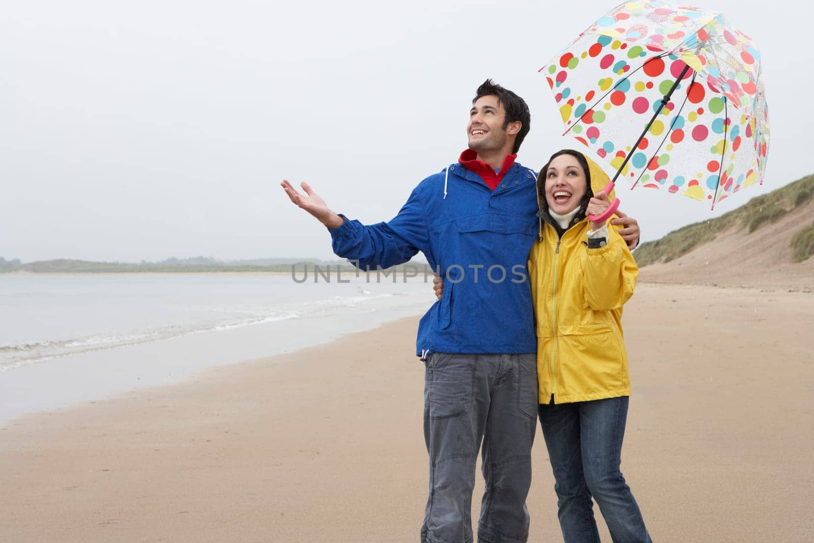 Happy couple on beach