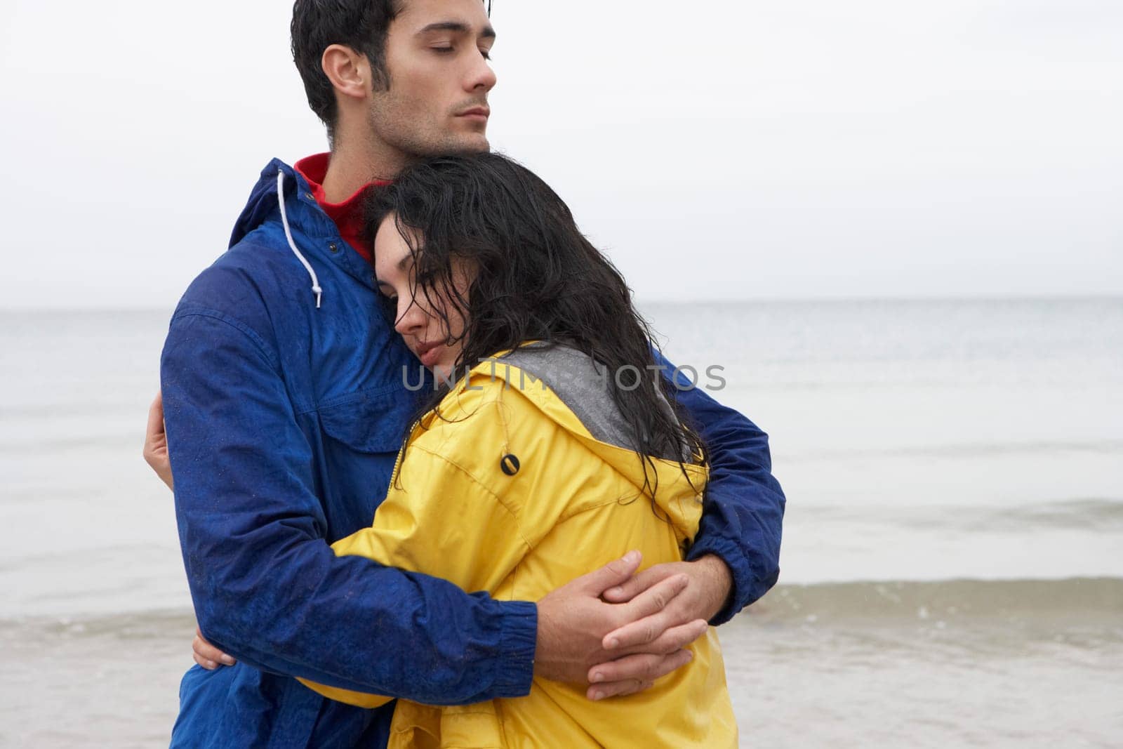 Couple on beach in love