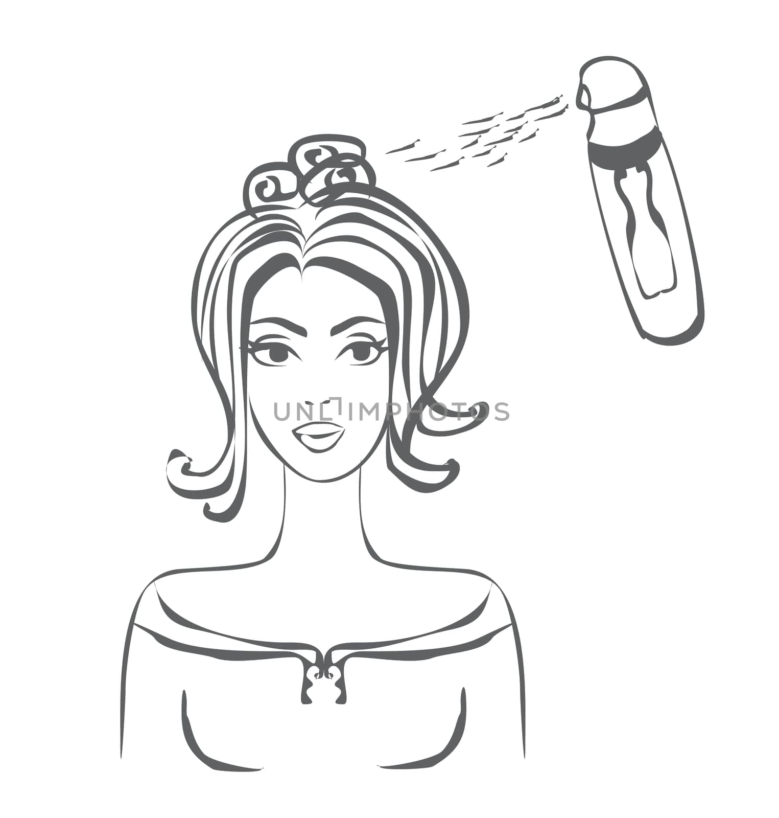 women in hairdressing salon , doodle illustration