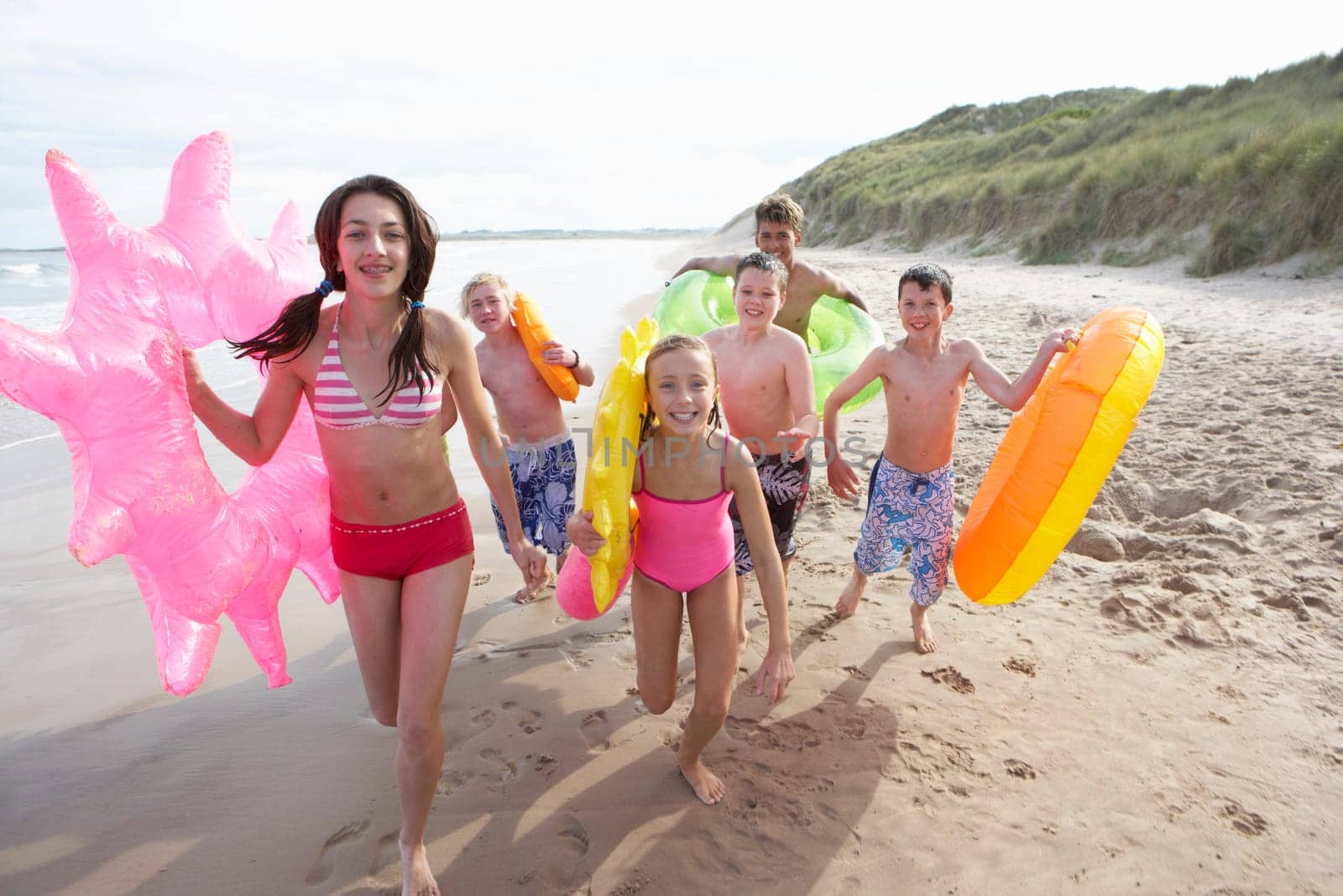 Teenagers on beach