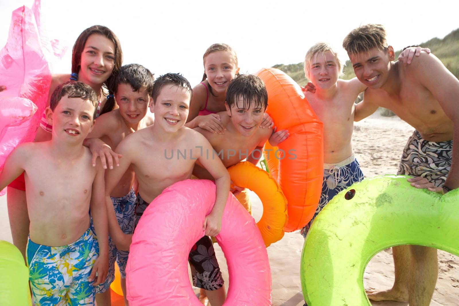 Teenagers on beach