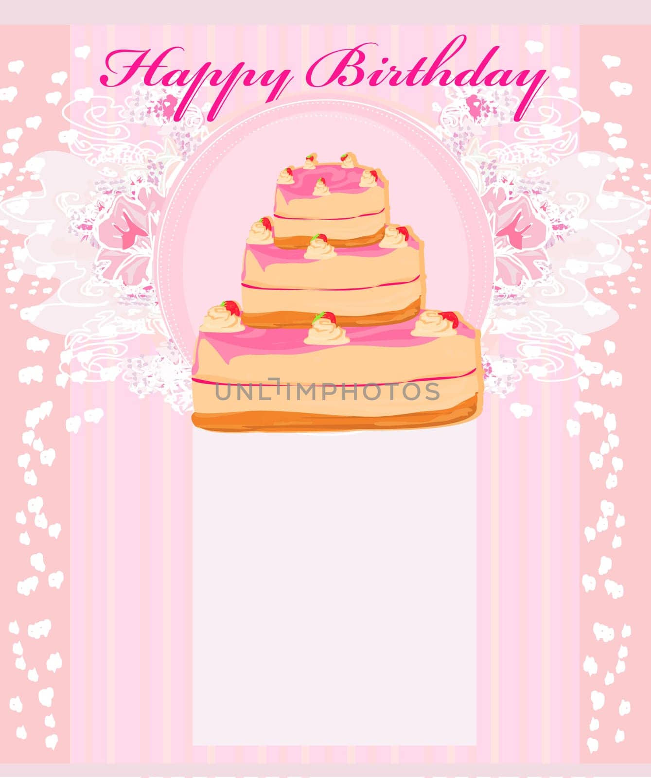 Happy Birthday Card with birthday cake