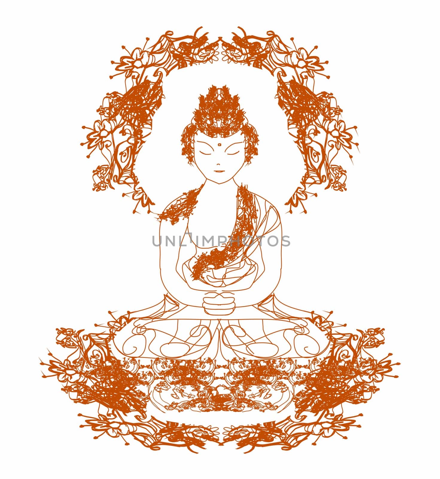 Vector of Chinese Traditional Artistic Buddhism Pattern